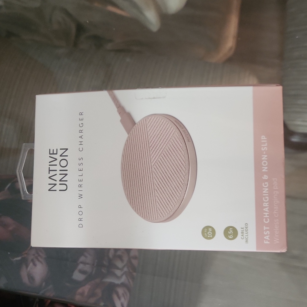Native Union Drop Fast Charging 10W Qi Wireless Charger Charging Rose Pink NEW